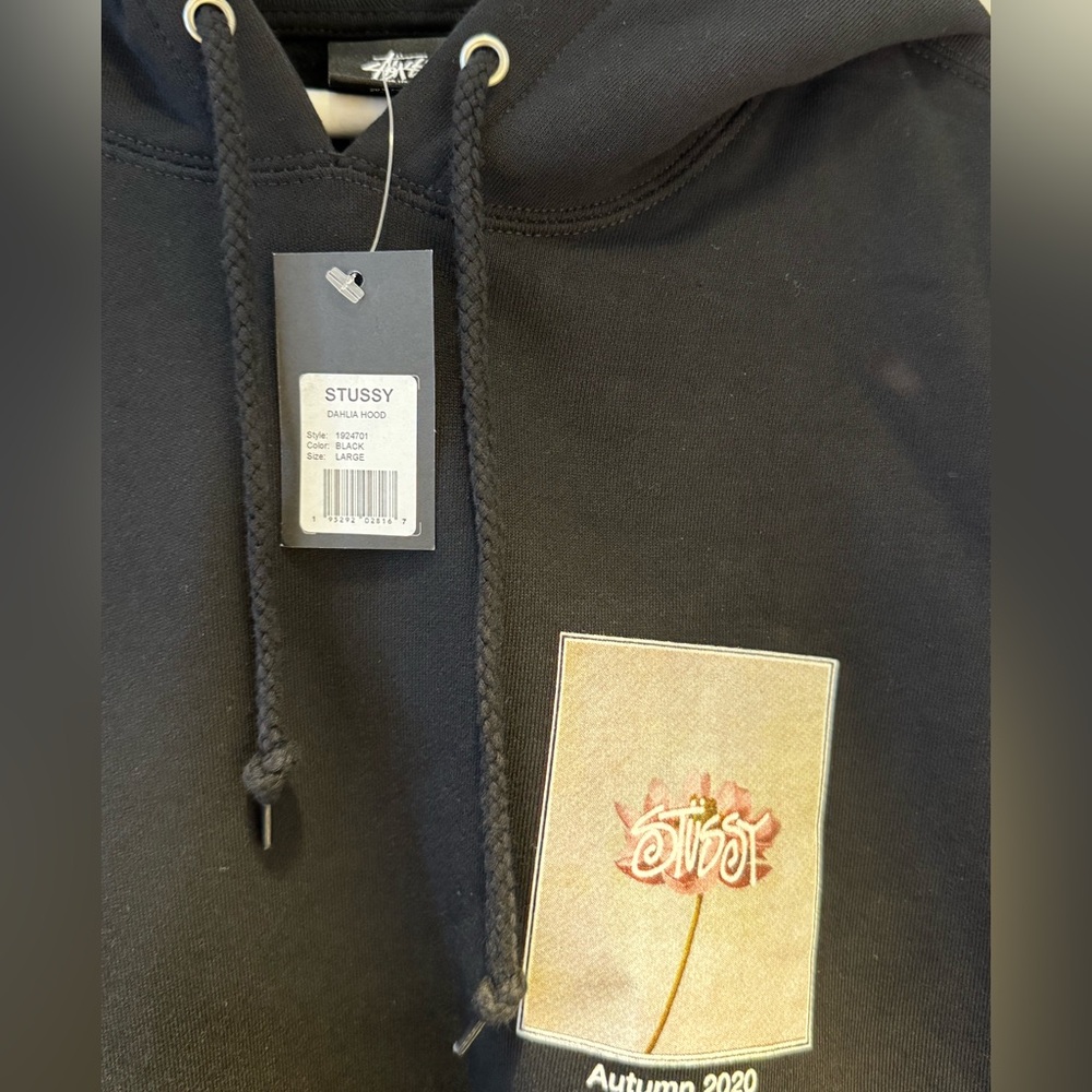 Stussy Unisex Black Hoodie - Autumn 2020 Dahlia